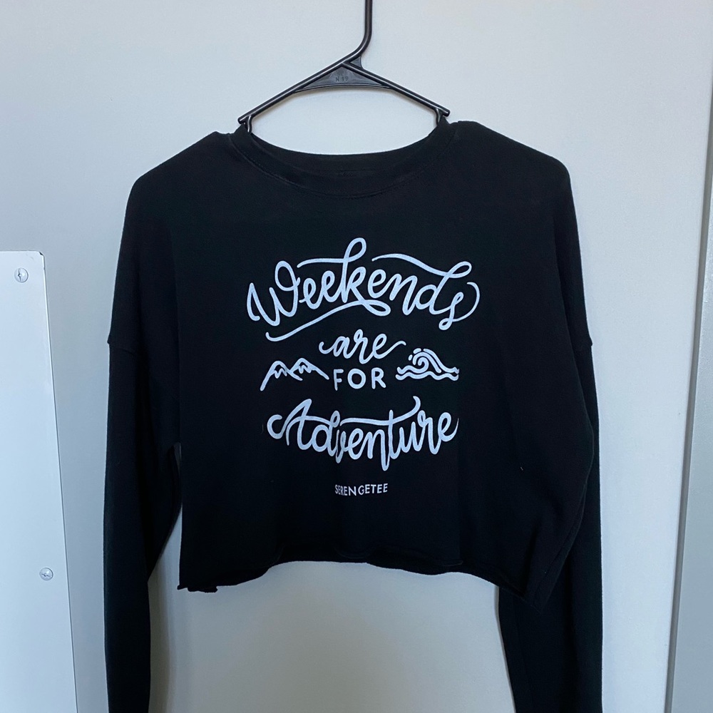 Weekends are for adventure crop sweater